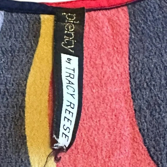 Plenty by Tracy Reese Rainbow Stripe Dress Surplice V-Neck Ruffle Size Small - Picture 10 of 11